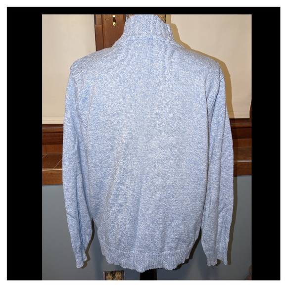 Karen Scott Blue marled Long Sleeve 1/4 Zip Pullover Sweater XL - Picture 3 of 5